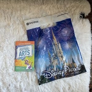 DISNEY Epcot Festival Of The Arts Festival Passport Booklet & Parks Plastic Bag